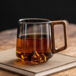 Guanshan Glass Single-layer Side Wooden Handle Drinking Cups Household Large-capacity Milk Tea Juice Single-layer Cup Kitchen Gadgets - Image 7