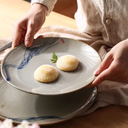 Stoneware Meal Retro Ceramic Breakfast Plate