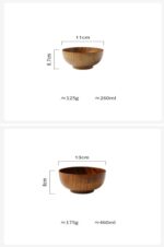 Wooden Bowl Japanese Style Wood Rice Soup Bowl Salad Bowl Food Container Large Small Bowl for Kids Tableware Wooden Utensils - Image 10