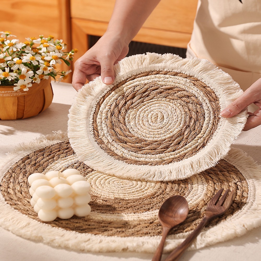 7c9278e2-6ae4-4e23-9ed7-890a1d3b8710.jpg Tassel Grass Insulated Dining Table Mat - Image 1