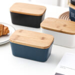 Butter Box Sealed Can Butter Bamboo Cover Cheese With Knife - Image 6